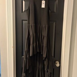 Michael Kors Black High-Low Ruffle Dress